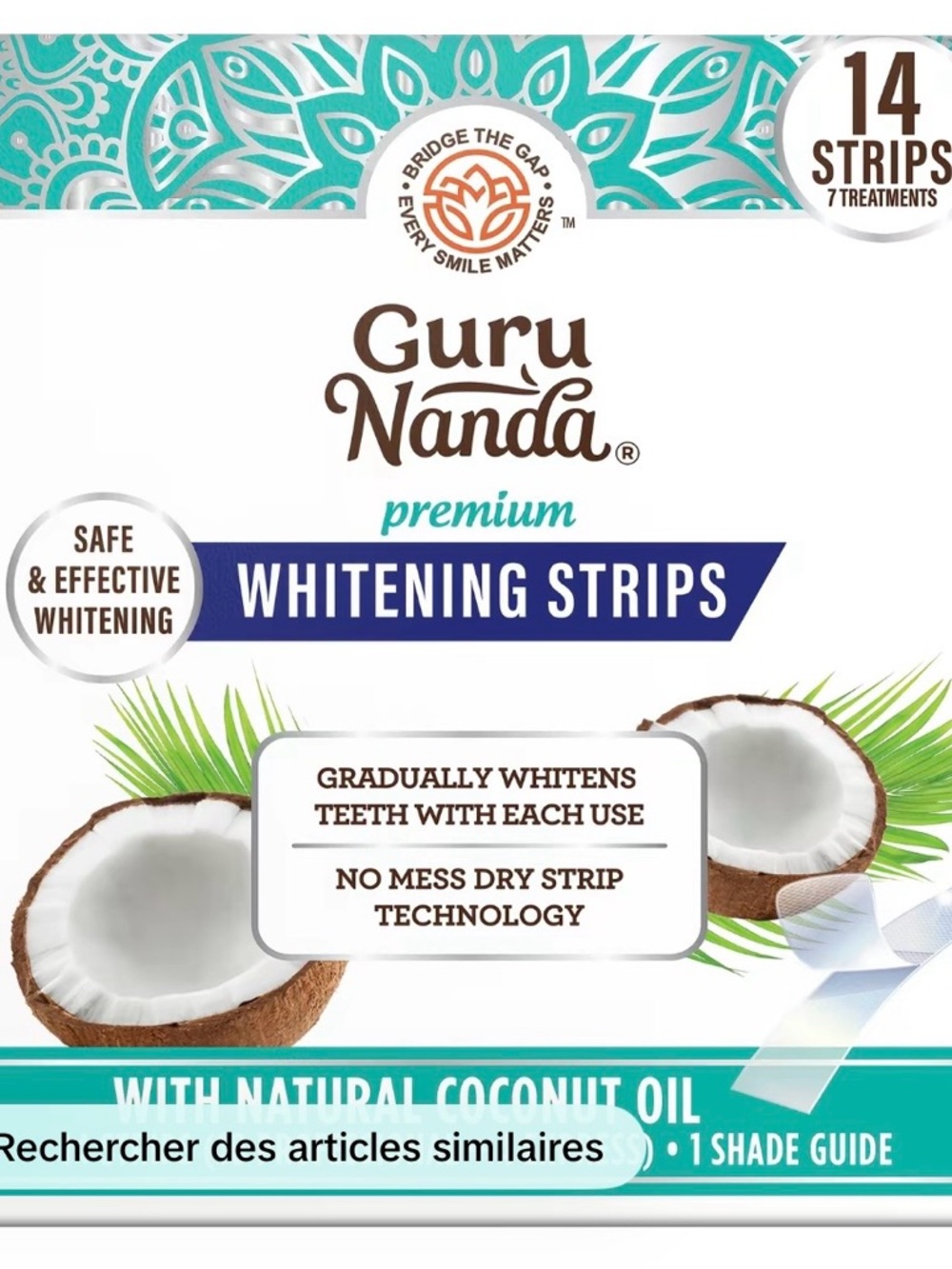 Guru Nanda Premium Teeth Whitening Strips 14 Strips (7 Treatments) Whitening